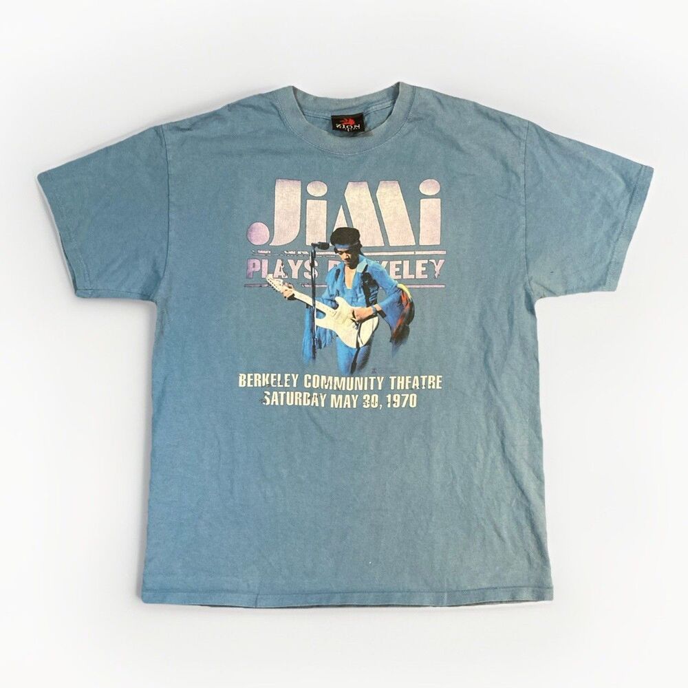 Zion Jimi Hendrix Live At Berkeley Community Theatre 1970 Blue T Shirt Sz Large